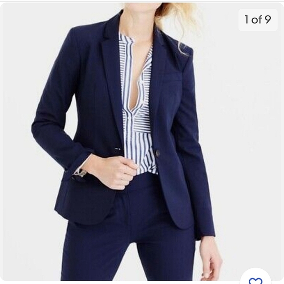 J.Crew Black Label Italian Wool 1035 Bi-Stretch Navy Blazer